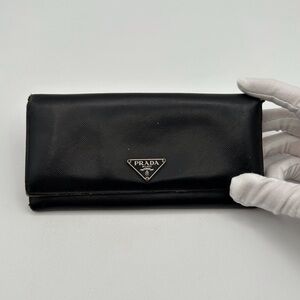Prada Long Black Saffiano Leather Wallet